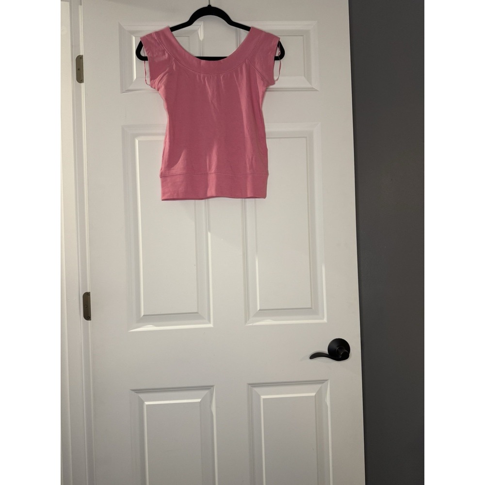 Zara Boatneck Wide Scoop Short Sleeve Top Banded Hem Medium Nwt